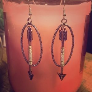Gold and Silver Arrow Dangle Earrings ❤️